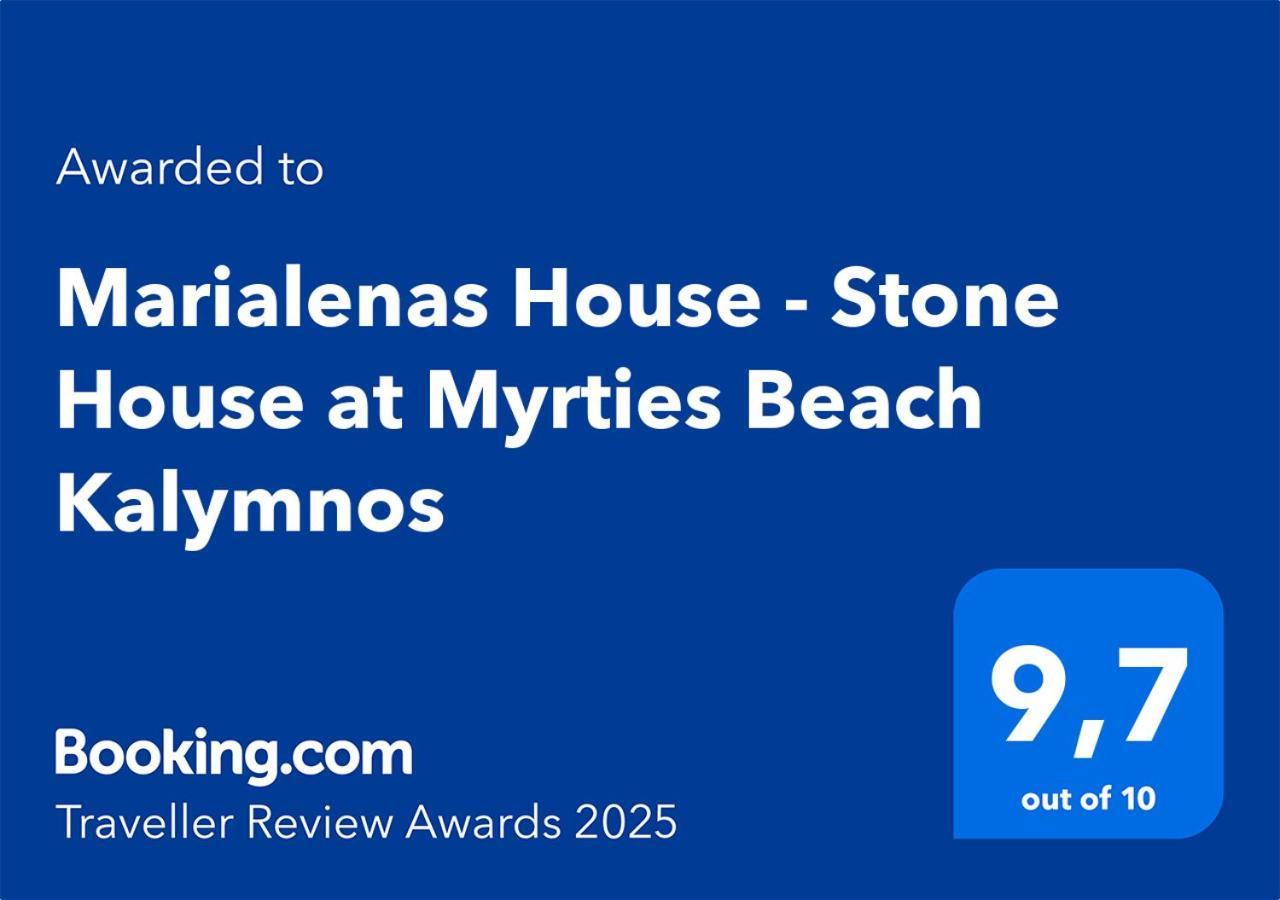 Marialenas House - Stone House At Myrties Beach Kalymnos Exterior photo